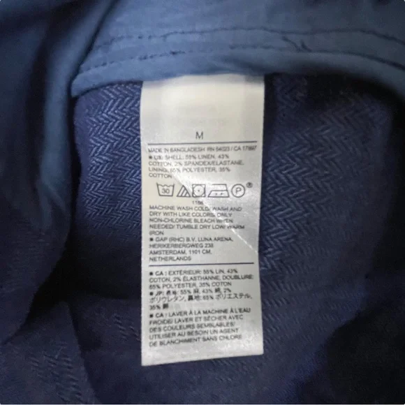 Banana Republic 2pc Linen Set Men’s M 31x30 Blue Shirt Jacket & Pants Flat NWT